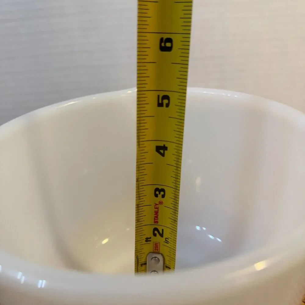 Vintage Glasbake White Milk Glass Mixing Bowl Spout Sunbeam Mixmaster 20CJ USA